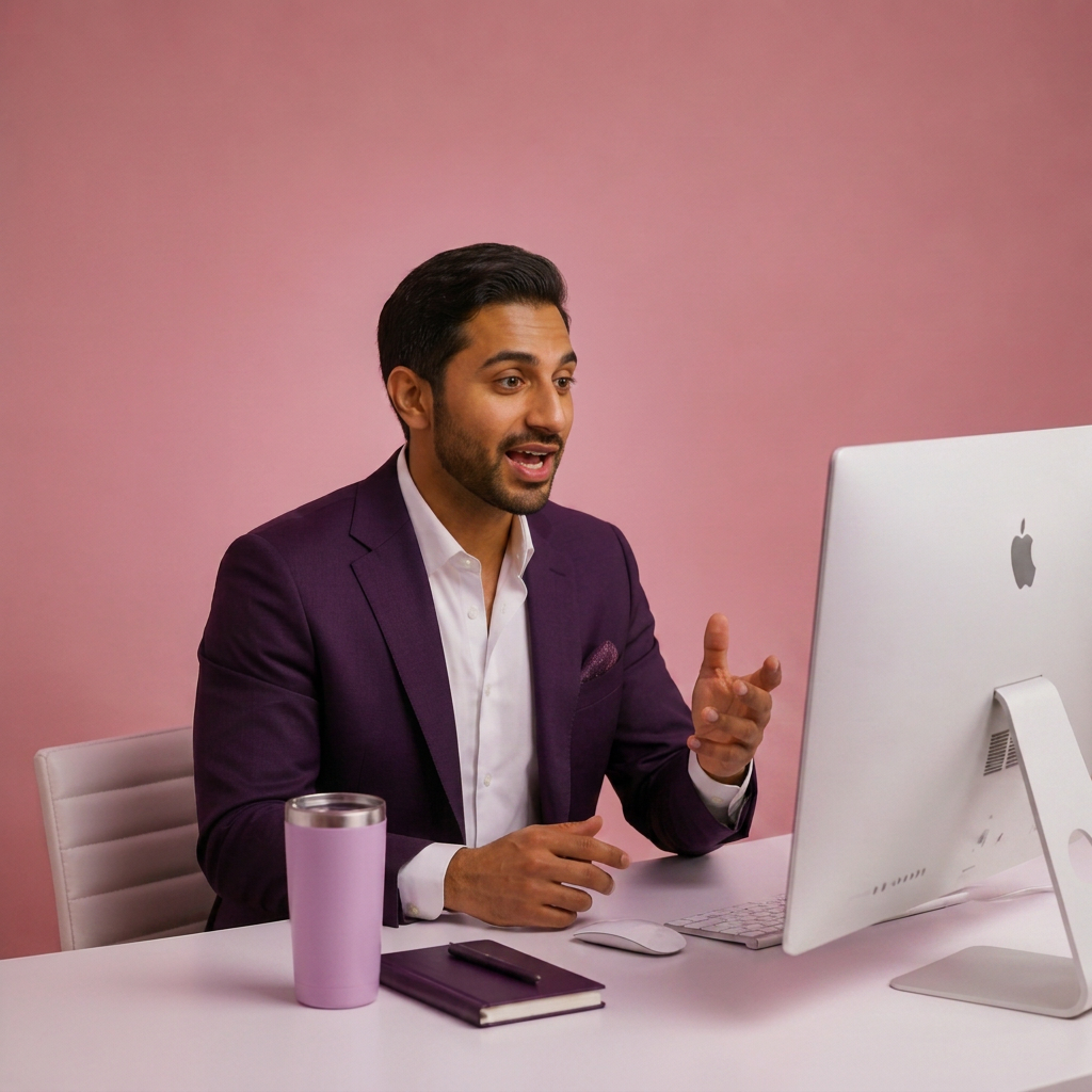 A sales leader in a velvet blazer mid-conversation — the Velvet sales craft mindset